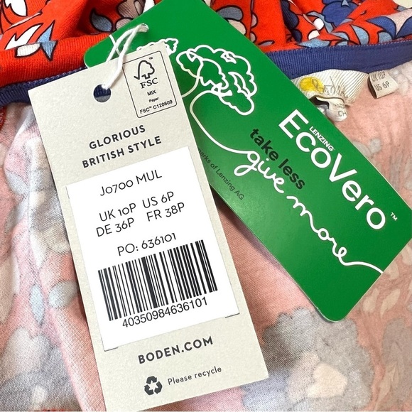 Boden Lavina Jersey Wrap in Papaya Wildflower Prarie Dress Women 6 Petite - Picture 14 of 16